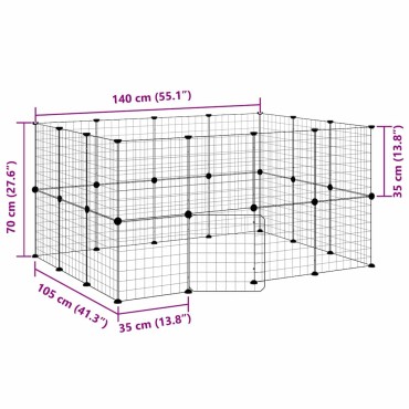vidaXL Κλουβί Κατοικίδιων με 28 Πάνελ + Πόρτα Μαύρο 35 x 35εκ Ατσάλινο