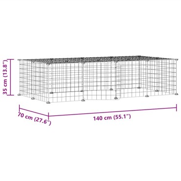 vidaXL Κλουβί Κατοικίδιων με 20 Πάνελ + Πόρτα Μαύρο 35 x 35εκ Ατσάλινο