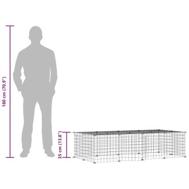 vidaXL Κλουβί Κατοικίδιων με 20 Πάνελ + Πόρτα Μαύρο 35 x 35εκ Ατσάλινο