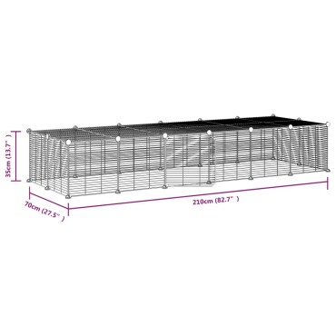 vidaXL Κλουβί Κατοικίδιων με 28 Πάνελ + Πόρτα Μαύρο 35 x 35εκ Ατσάλινο
