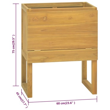 vidaXL Έπιπλο Μπάνιου 60x40x75cm από Μασίφ Ξύλο Teak 1 τεμ.