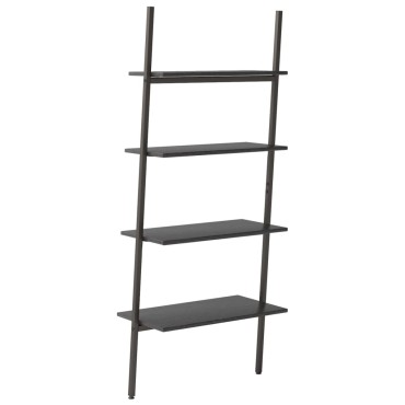 vidaXL Ραφιέρα Κεκλιμένη 4 Επιπέδων Μαύρη 64x34x150,5cm 1 τεμ.