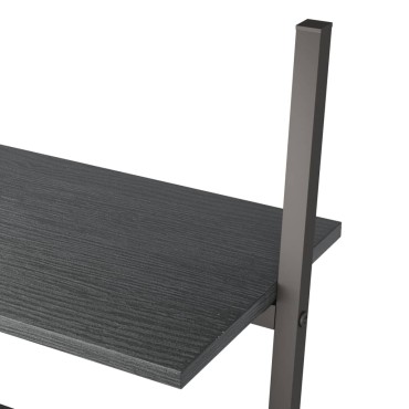 vidaXL Ραφιέρα Κεκλιμένη 4 Επιπέδων Μαύρη 64x34x150,5cm 1 τεμ.