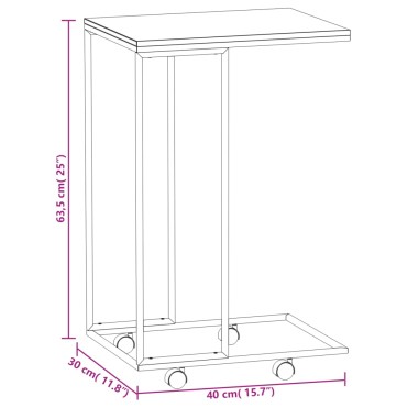 vidaXL Βοηθητικό Τραπέζι με Ρόδες Λευκό 40x30x63,5cm Επεξεργ. Ξύλο