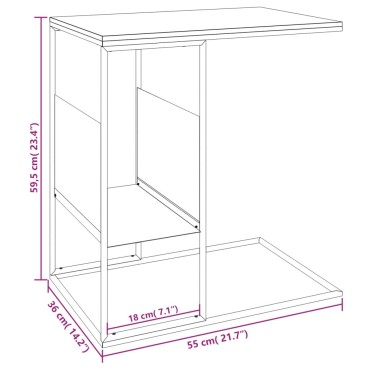 vidaXL Τραπέζι Βοηθητικό Λευκό 55x36x59,5cm από Επεξεργασμένο Ξύλο 1 τεμ.