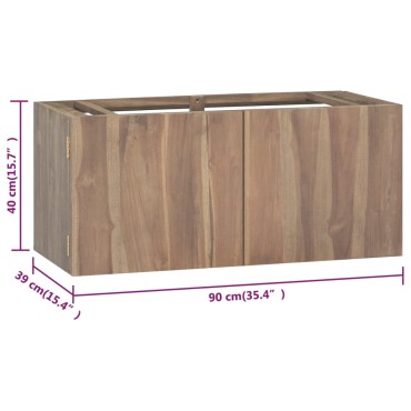 vidaXL Ντουλάπι Μπάνιου Επιτοίχιο 90x39x40cm από Μασίφ Ξύλο Teak 1 τεμ.
