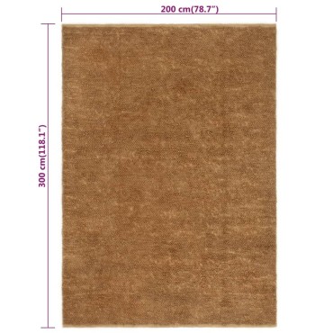 vidaXL Χαλί Χειροποίητο με Θηλιά 200x300cm από Γιούτα και Βαμβάκι