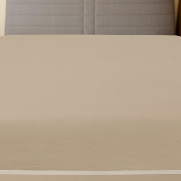 vidaXL Σεντόνια με Λάστιχο 2 τεμ. Taupe 140x200 εκ. Βαμβακερό Ζέρσεϊ