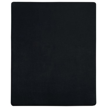 vidaXL Σεντόνι με Λάστιχο Μαύρα 90 x 200 εκ. Βαμβακερό Ζέρσεϊ