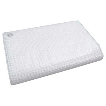 vidaXL Μουσαμάς με Ύφανση Leno Λευκός 3x3 μ. 140 γρ./μ²