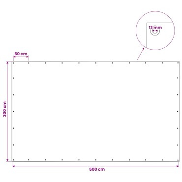vidaXL Μουσαμάς με Ύφανση Leno Λευκός 3x5 μ. 140 γρ./μ²
