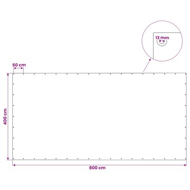 vidaXL Μουσαμάς με Ύφανση Leno Λευκός 4x8 μ. 140 γρ./μ²