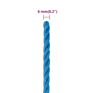 vidaXL Σχοινί Εργασίας Μπλε 6 χιλ. 25 μ. από Πολυπροπυλένιο