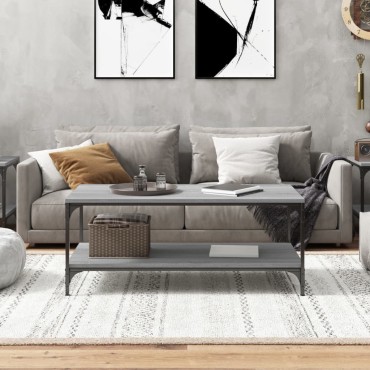 vidaXL Τραπεζάκι Σαλονιού Γκρι Sonoma 100x50x40cm Επεξεργασμένο Ξύλο 1 τεμ.