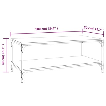 vidaXL Τραπεζάκι Σαλονιού Γκρι Sonoma 100x50x40cm Επεξεργασμένο Ξύλο 1 τεμ.