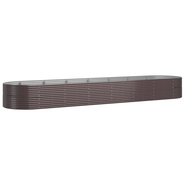 vidaXL Ζαρντινιέρα Καφέ 584x140x68εκ Ατσάλι με Ηλεκτρ. Βαφή Πούδρας