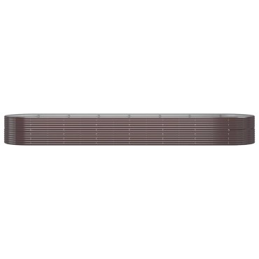 vidaXL Ζαρντινιέρα Καφέ 584x140x68εκ Ατσάλι με Ηλεκτρ. Βαφή Πούδρας