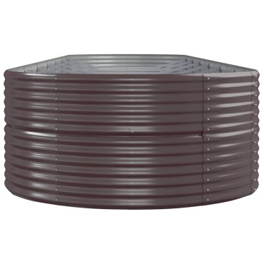 vidaXL Ζαρντινιέρα Καφέ 584x140x68εκ Ατσάλι με Ηλεκτρ. Βαφή Πούδρας