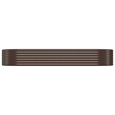 vidaXL Ζαρντινιέρα Καφέ 249x100x36 εκ. Ατσάλι με Ηλεκτρ. Βαφή Πούδρας