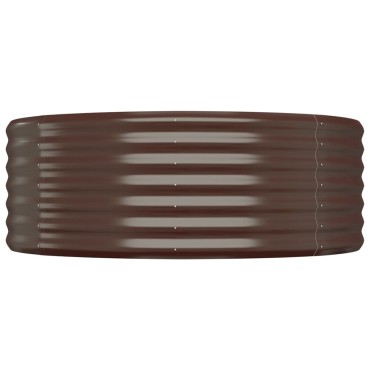 vidaXL Ζαρντινιέρα Καφέ 249x100x36 εκ. Ατσάλι με Ηλεκτρ. Βαφή Πούδρας