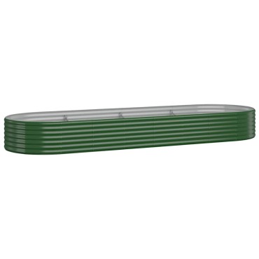 vidaXL Ζαρντινιέρα Πράσινο 322x100x36εκ. Ατσάλι με Ηλεκτρ.Βαφή Πούδρας
