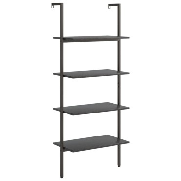 vidaXL Ραφιέρα Κεκλιμένη 4 Επιπέδων Μαύρη 64x35x152,5cm 1 τεμ.
