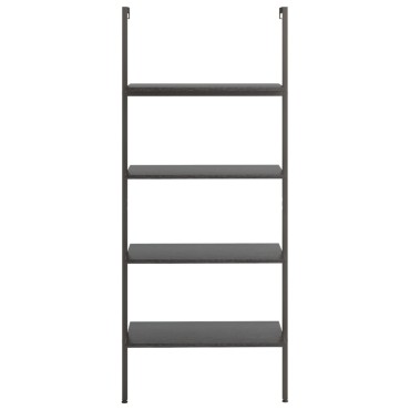 vidaXL Ραφιέρα Κεκλιμένη 4 Επιπέδων Μαύρη 64x35x152,5cm 1 τεμ.
