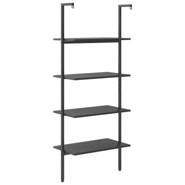 vidaXL Ραφιέρα Κεκλιμένη 4 Επιπέδων Μαύρη 64x35x152,5cm 1 τεμ.