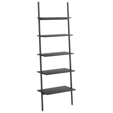 vidaXL Ραφιέρα Κεκλιμένη 5 Επιπέδων Μαύρη 64x34x185,5cm 1 τεμ.