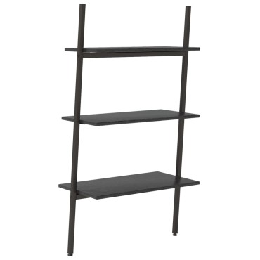 vidaXL Ραφιέρα Κεκλιμένη 3 Επιπέδων Μαύρη 64x34x116cm 1 τεμ.