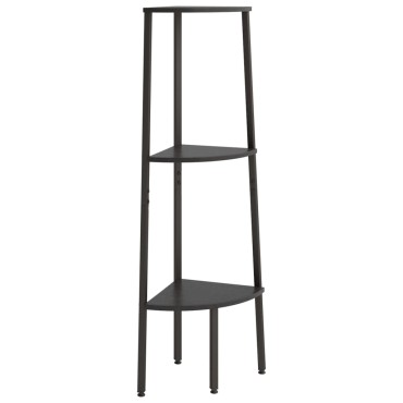 vidaXL Ραφιέρα Γωνιακή 3 Επίπεδων Μαύρο 45,5x31,5x120cm 1 τεμ.