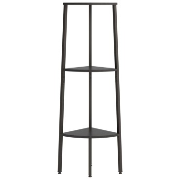 vidaXL Ραφιέρα Γωνιακή 3 Επίπεδων Μαύρο 45,5x31,5x120cm 1 τεμ.