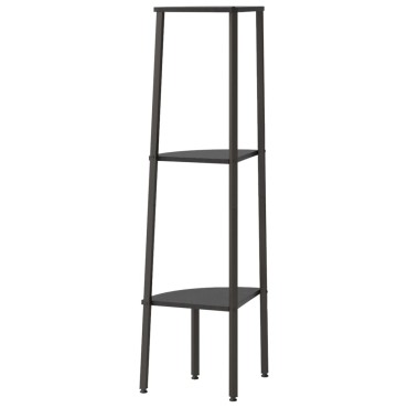 vidaXL Ραφιέρα Γωνιακή 3 Επίπεδων Μαύρο 45,5x31,5x120cm 1 τεμ.