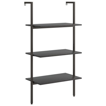 vidaXL Ραφιέρα Κεκλιμένη 3 Επιπέδων Μαύρη 64x35x120,5cm 1 τεμ.