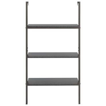 vidaXL Ραφιέρα Κεκλιμένη 3 Επιπέδων Μαύρη 64x35x120,5cm 1 τεμ.