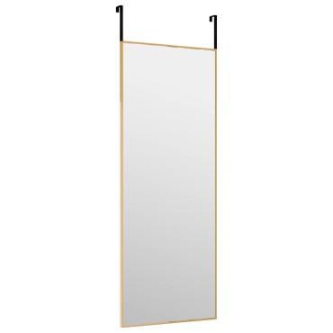 vidaXL Καθρέπτης Πόρτας Χρυσός 30 x 80 εκ. από Γυαλί και Αλουμίνιο
