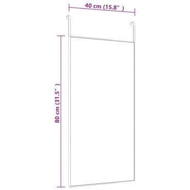 vidaXL Καθρέπτης Πόρτας Χρυσό 40 x 80 εκ. από Γυαλί και Αλουμίνιο