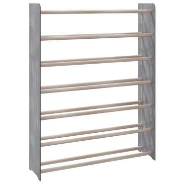 vidaXL Παπουτσοθήκη Γκρι 90x24x117cm από Επεξεργασμένο Ξύλο