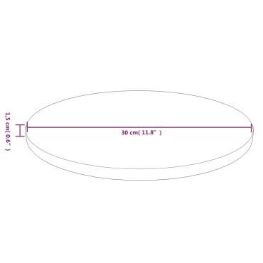 vidaXL Επιφάνεια Τραπεζιού Στρογγυλή Σκ. Καφέ 30x1,5cm Ξύλο Δρυς 1 τεμ.