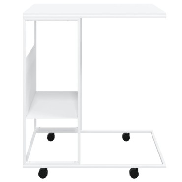 vidaXL Βοηθητικό Τραπέζι με Ρόδες Λευκό 55x36x63,5cm Επεξεργ. Ξύλο