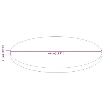 vidaXL Επιφάνεια Τραπεζιού Στρογγυλή Αν. Καφέ 40x1,5cm Ξύλο Δρυς 1 τεμ.