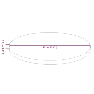 vidaXL Επιφάνεια Τραπεζιού Στρογγυλή Σκ. Καφέ 60x1,5cm Ξύλο Δρυς 1 τεμ.