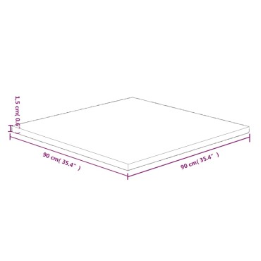 vidaXL Επιφάνεια Τραπεζιού Τετράγωνη Σκ. Καφέ 90x90x1,5cm Ξύλο Δρυς 1 τεμ.