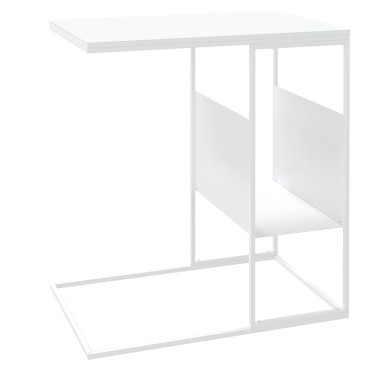 vidaXL Τραπέζι Βοηθητικό Λευκό 55x36x59,5cm από Επεξεργασμένο Ξύλο 1 τεμ.