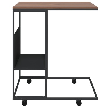 vidaXL Βοηθητικό Τραπέζι με Ρόδες Μαύρο 55x36x63,5cm Επεξ. Ξύλο