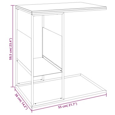 vidaXL Τραπέζι Βοηθητικό Μαύρο 55x36x59,5cm από Επεξεργασμένο Ξύλο 1 τεμ.
