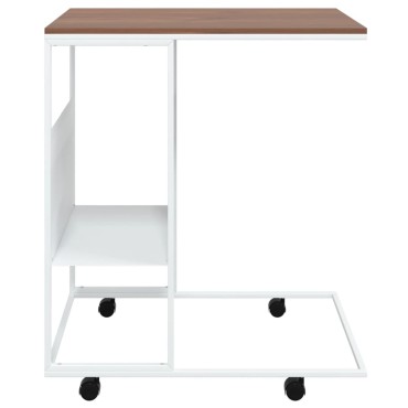 vidaXL Βοηθητικό Τραπέζι με Ρόδες Λευκό 55x36x63,5cm Επεξ. Ξύλο