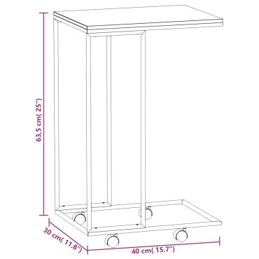 vidaXL Βοηθητικό Τραπέζι με Ρόδες Λευκό 40x30x63,5cm Επεξεργ. Ξύλο