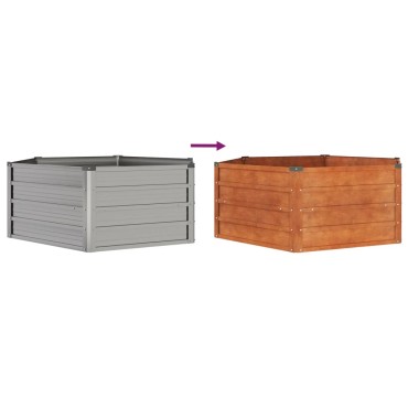 vidaXL Ζαρντινιέρα Σκουριασμένο 129x129x45 εκ. Ατσάλι Σκληρυθέν Αέρα