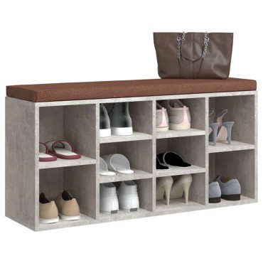 vidaXL Παπουτσοθήκη Γκρι Σκυρ. 103x30x48cm από Επεξεργασμένο Ξύλο 1 τεμ.